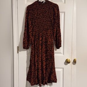 a new day Black and Orange Long Sleeve Dress